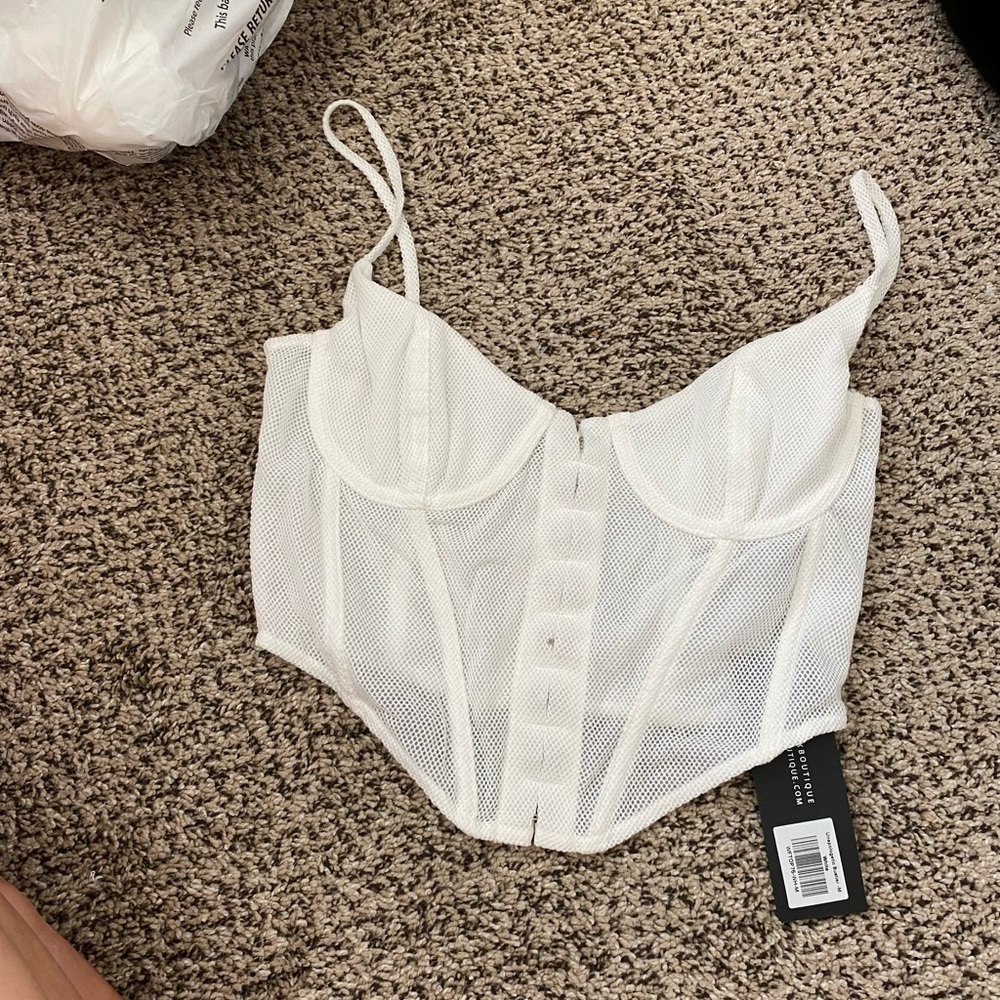 White fox boutique white bustier top